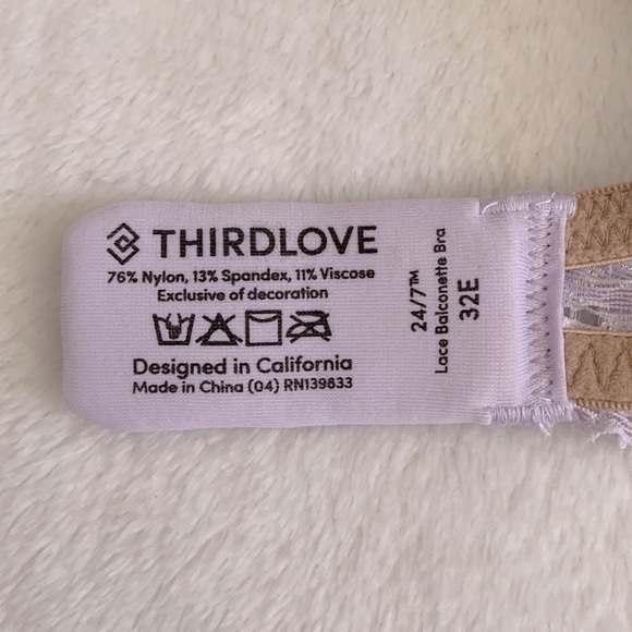 {NWT} ThirdLove | 24/7 Lace Balconette Underwire Bra Purple (32DD/32E) - Picture 11 of 16